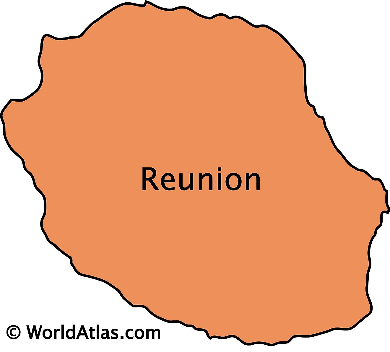 Outline Map of Reunion