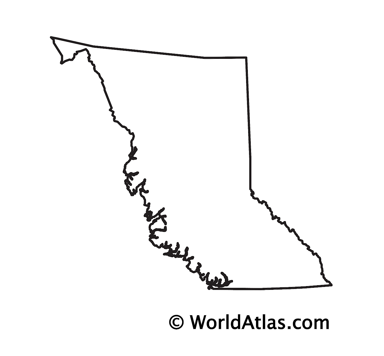 Blank Outline Map of British Columbia