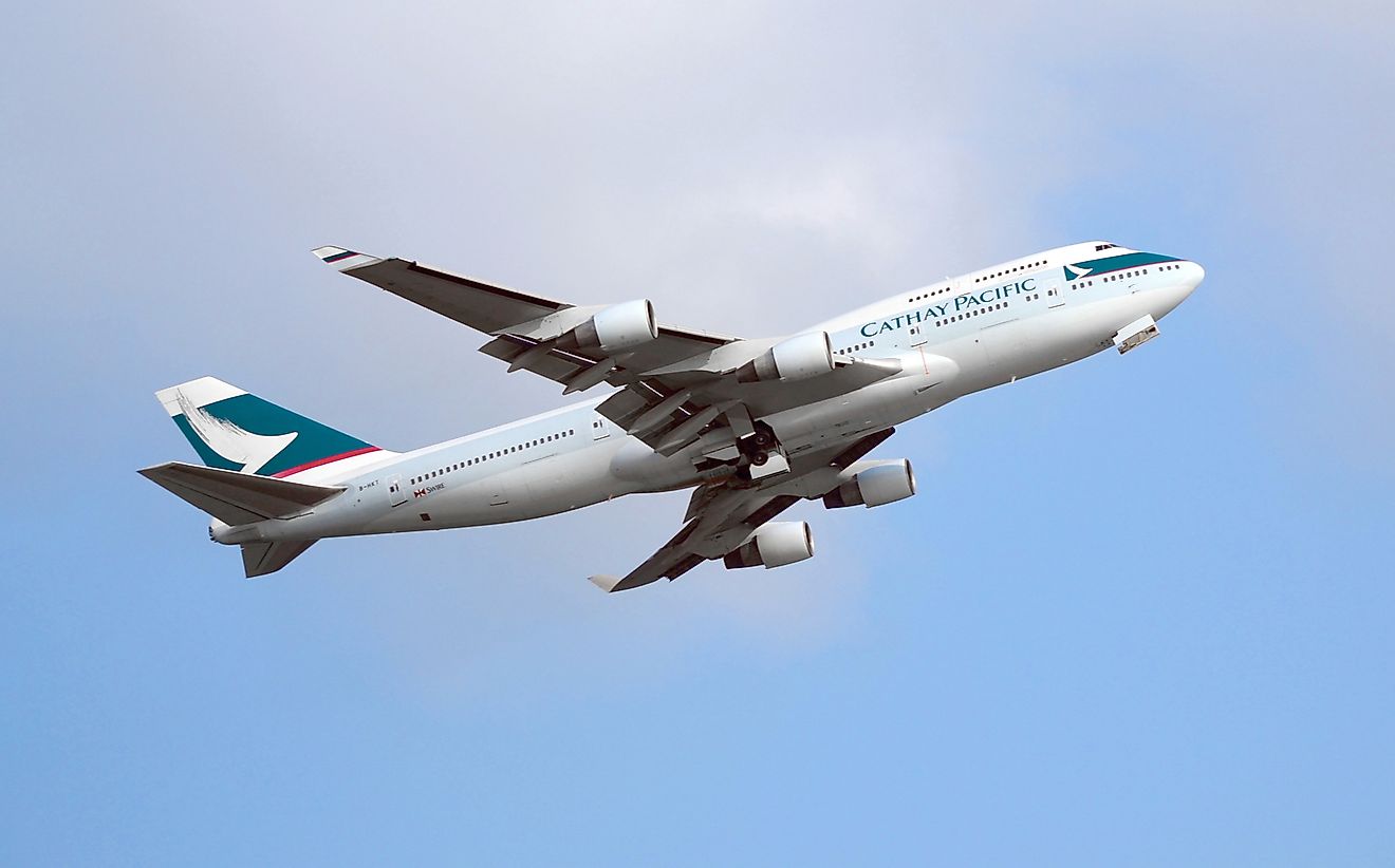 Cathay Pacific Airlines plane. byeolsan / Shutterstock.com. 