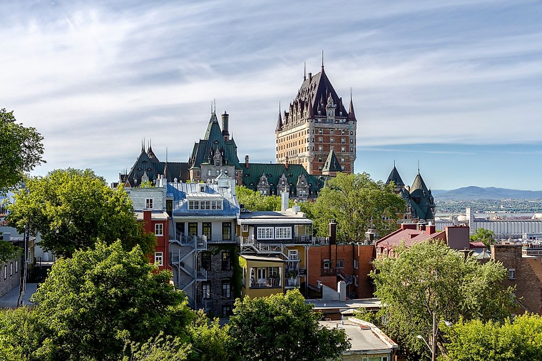 Quebec City, the second-largest city and the capital of Quebec. 
