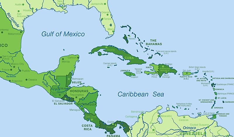 A map showing the location of Puerto Rico in the Caribbean. 