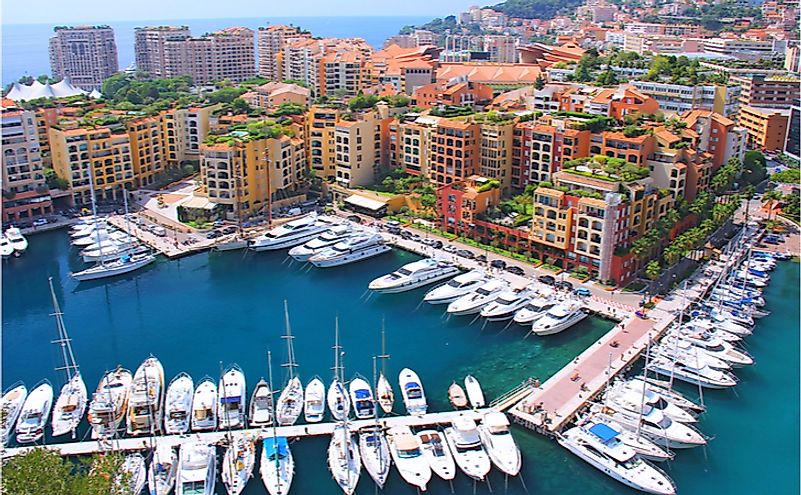 Panoramic view of Fontvieille, Monaco. 