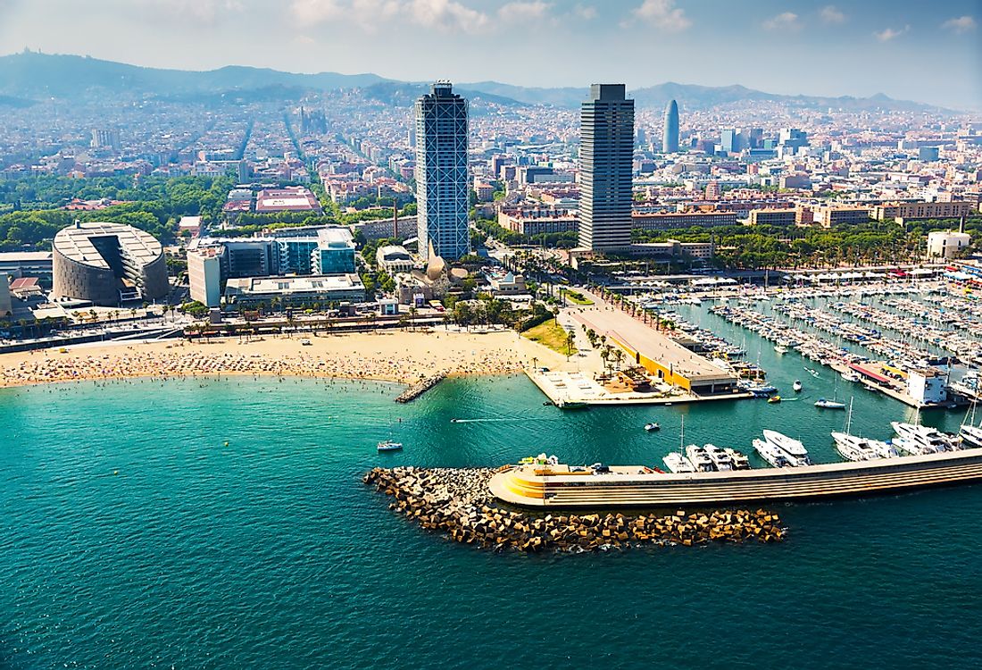 The port of Barcelona is the busiest cruise port in the Mediterranean. 