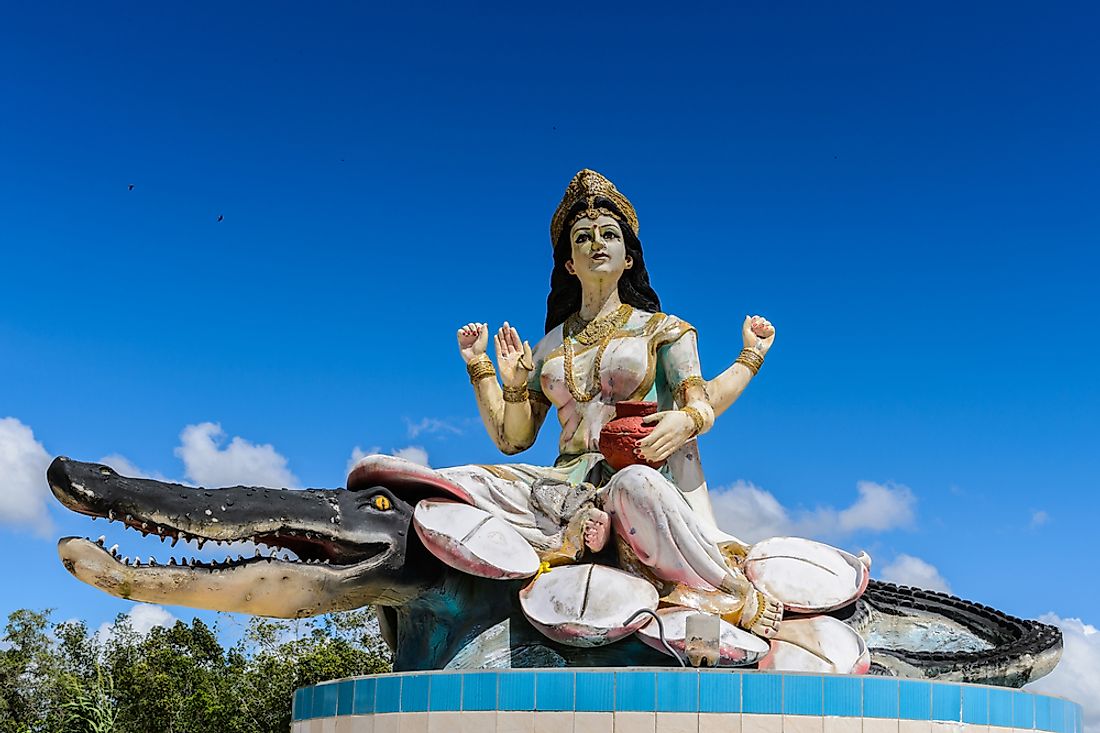 A sculpture of an Indian god in Suriname. 