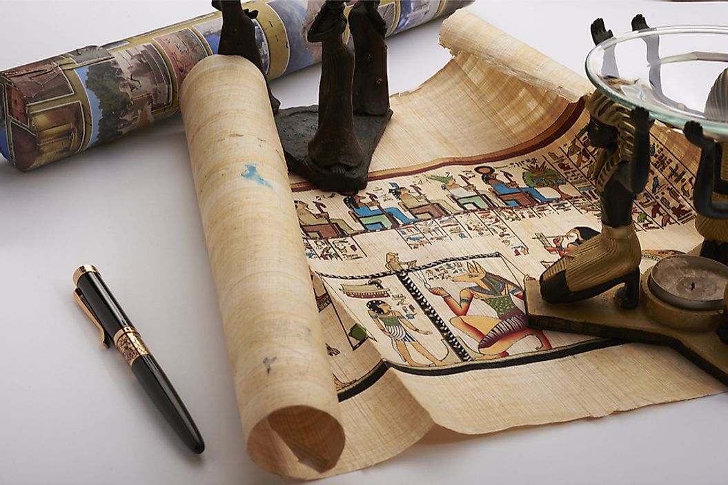 A papyrus scroll.