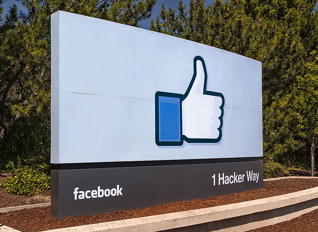 Sign for the Facebook campus in Menlo Park. Editorial credit: Ken Wolter / Shutterstock.com