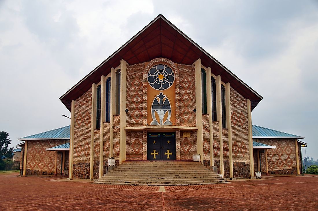 Blessed Virgin Mary and Jesus Christ Christian church is seen here in Kibeho, Rwanda. 