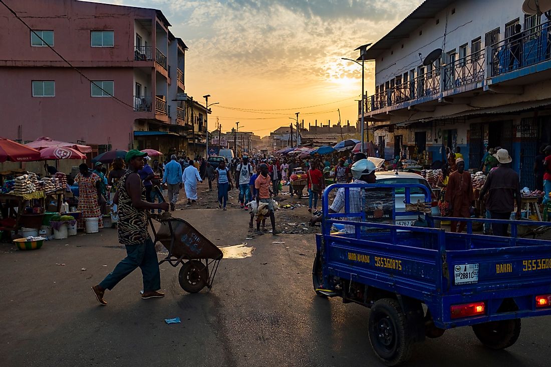A night market in Guinea-Bissau. Editorial credit: Peek Creative Collective / Shutterstock.com.