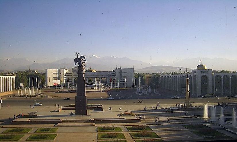 Ala-Too Square in Bishkek, the capital city of Kyrgyzstan