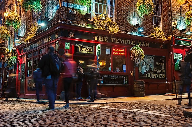 Pubs, such as this one in central Dublin, Ireland, have long been centerpieces of Irish recreational life.