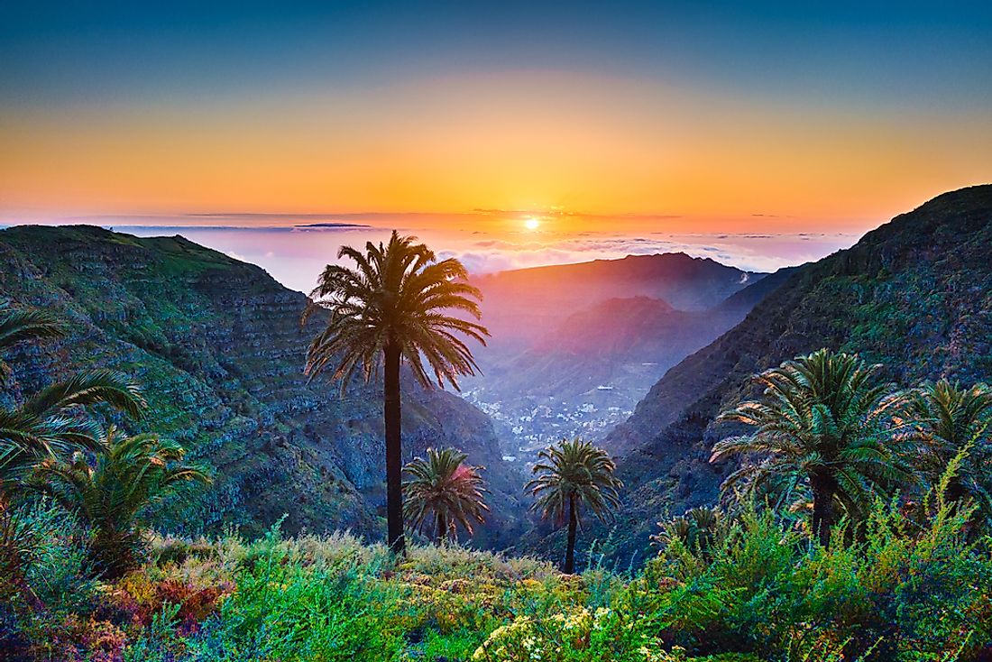 The tropical scenery of the Canary Islands. 