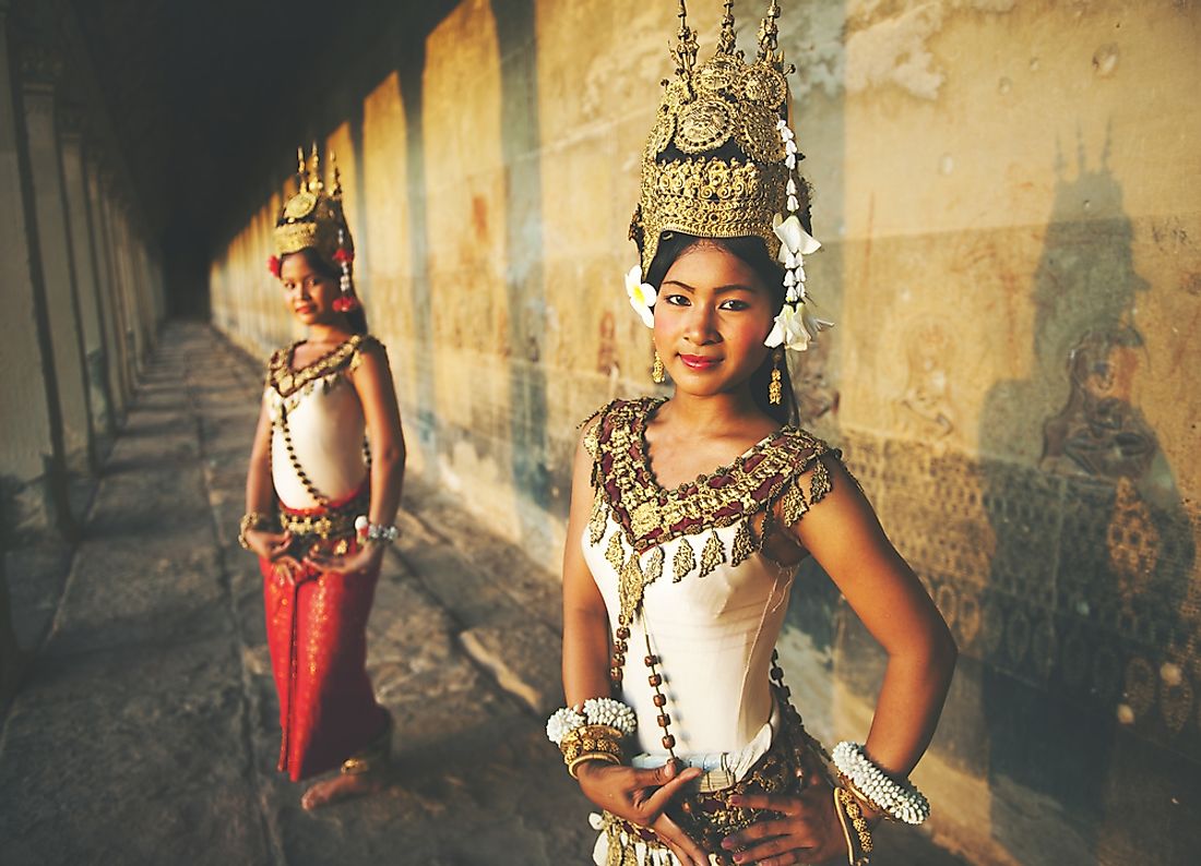 Traditional Aspara dancers in Cambodia. 