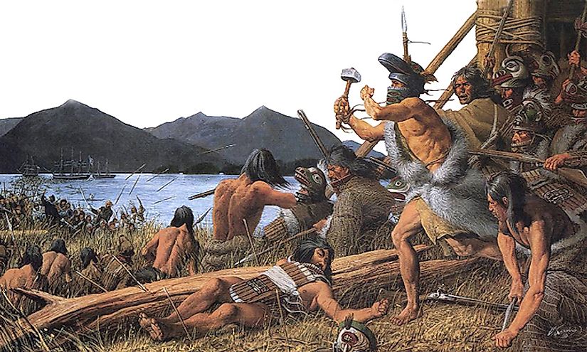 Native Americans used weapons for hunting, fighting against other indigenous tribes, and later the Europeans.