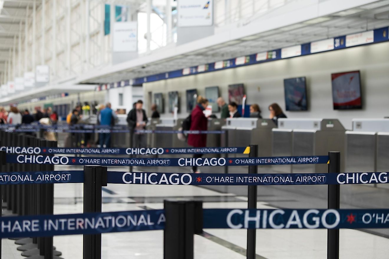 Chicago O'Hare international airport, check in counter. Image credit: Coffee Mate/Shutterstock.com