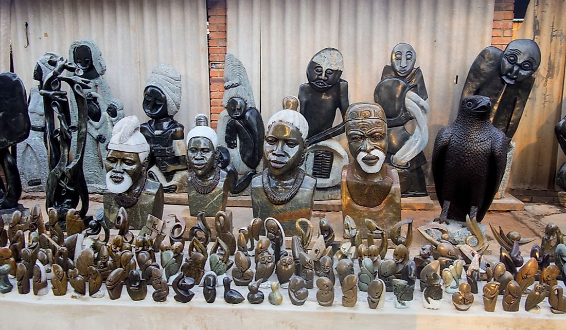 Stone statues are some of the famous handicrafts of Zimbabwe.