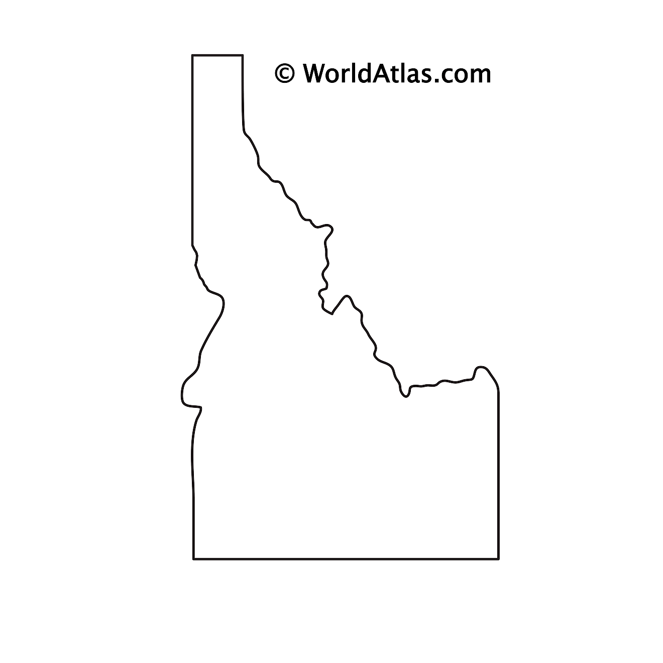 Blank outline map of Idaho