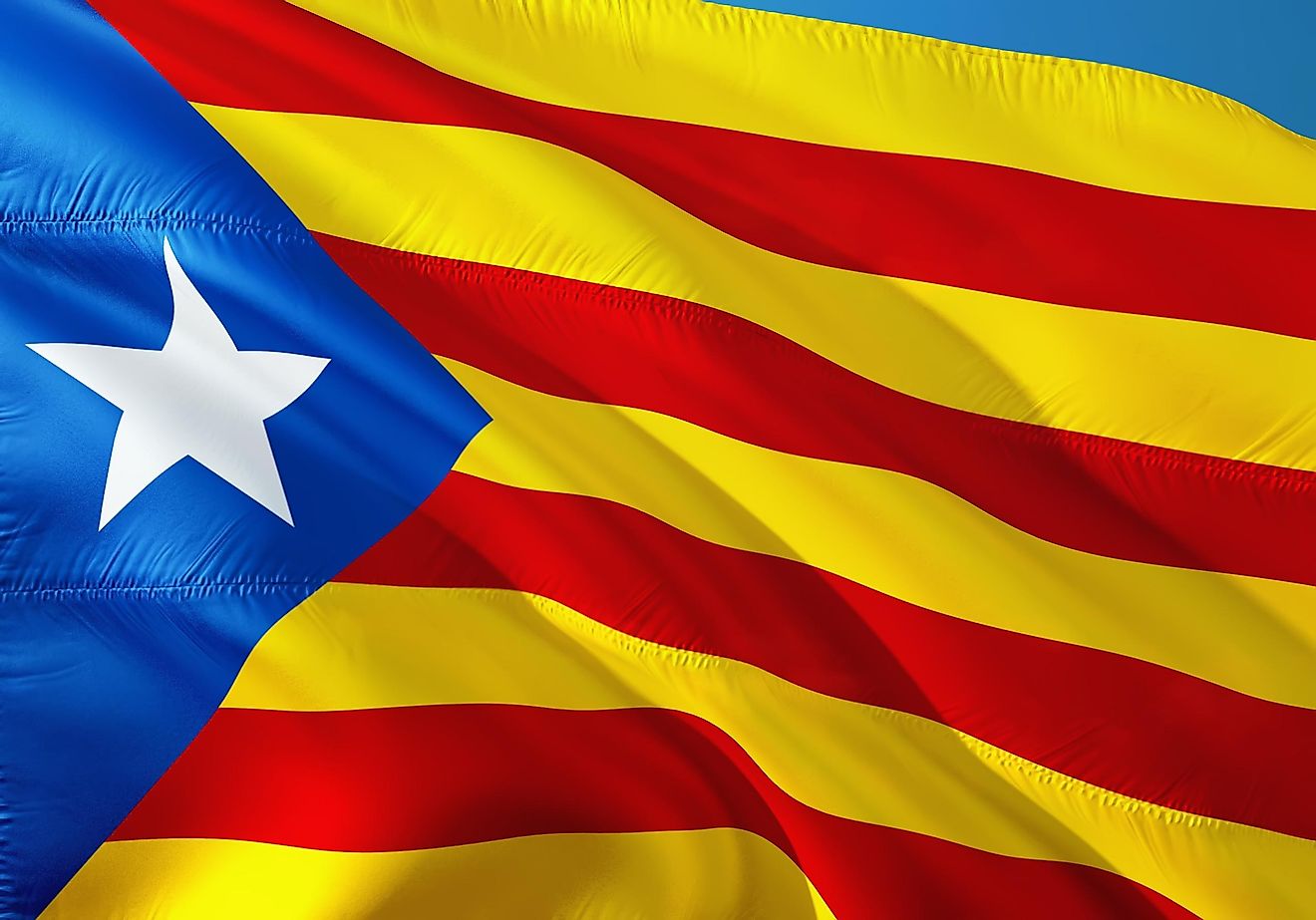 The flag of Catalonia. 