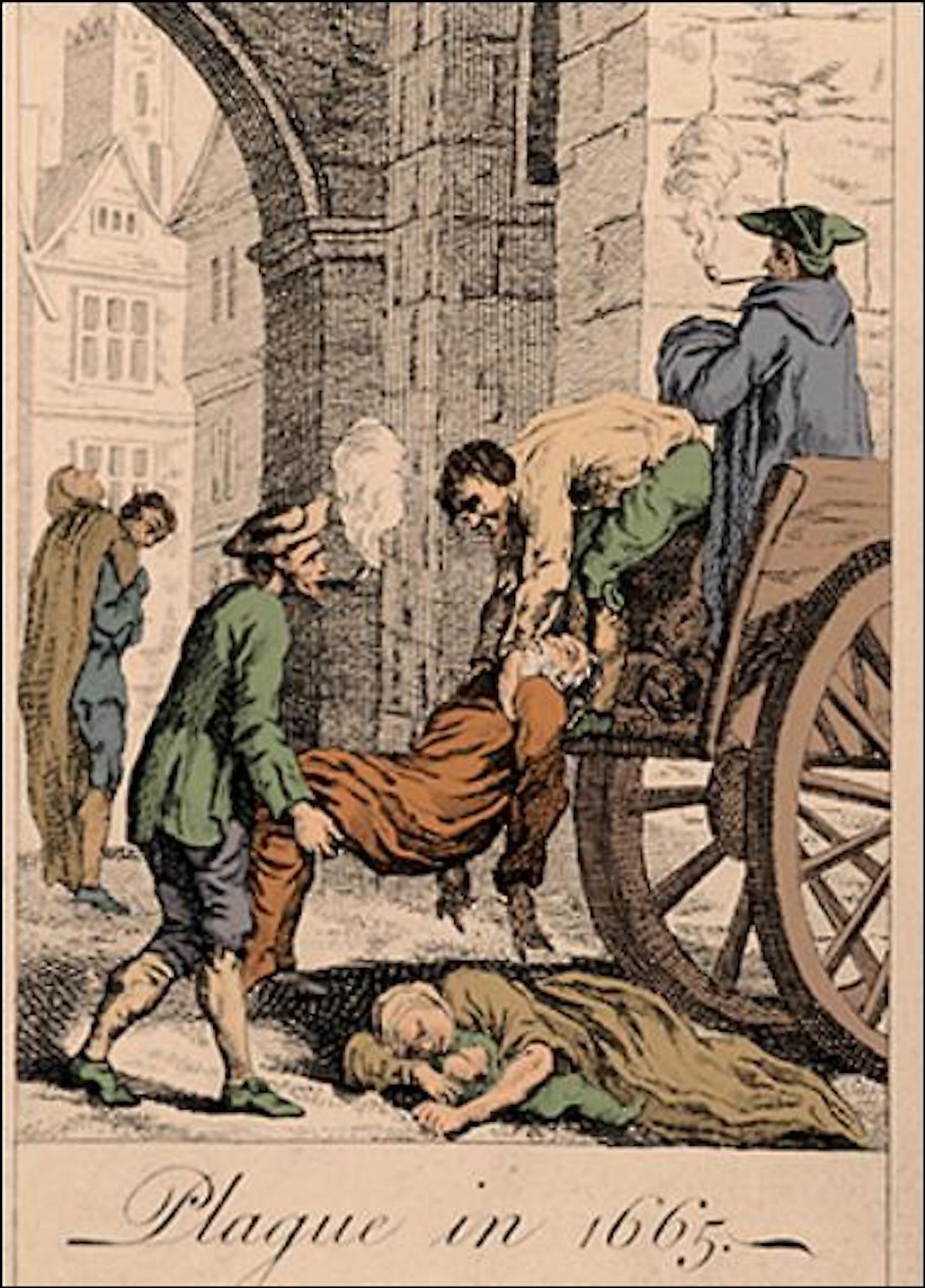 The Great Plague of London in 1665. The last major outbreak of the bubonic plague in England.