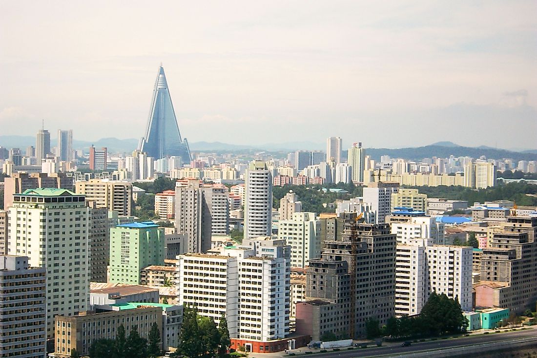Pyongyang, the largest city in North Korea. 