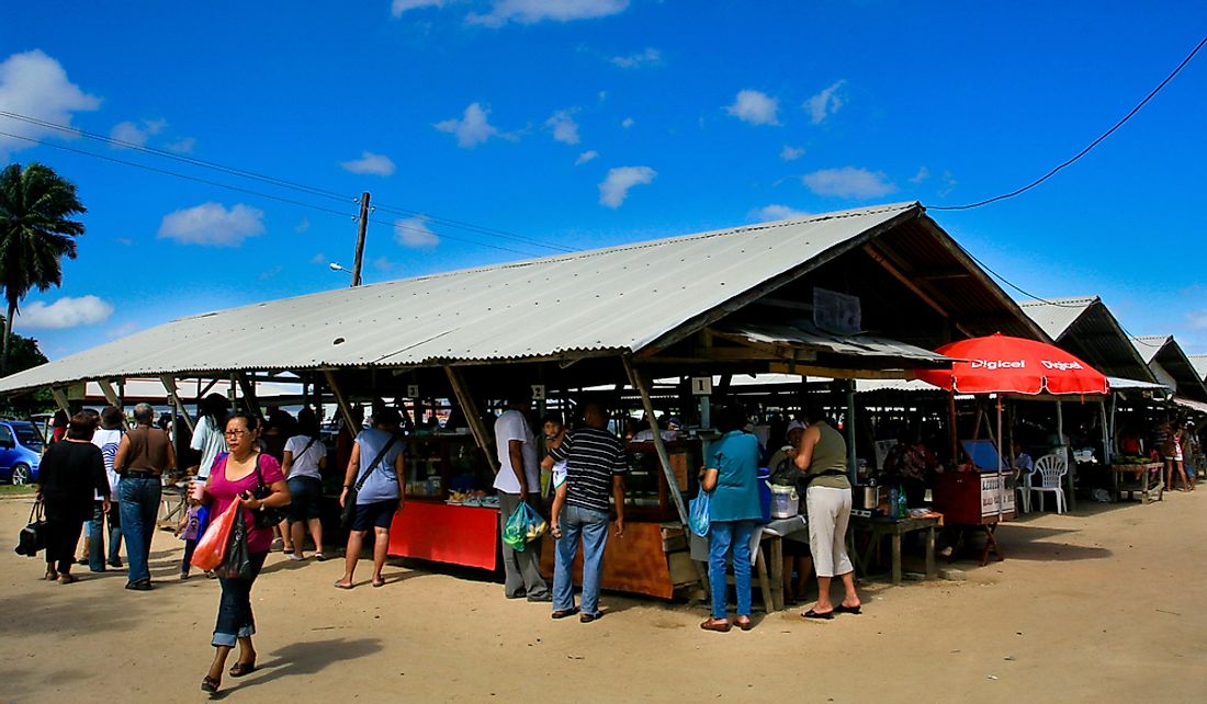 The Saonah Market is a large Javanese market in Paramaribo, Suriname. Editorial credit: WONGIMAM / Shutterstock.com