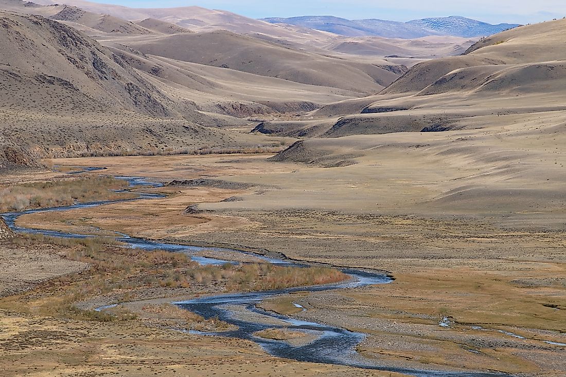 A fluvial terrace in Central Asia. 