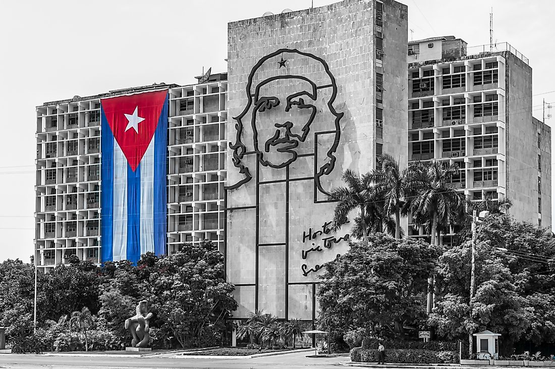 An art piece depicting Fidel Castro in Havana, Cuba. 