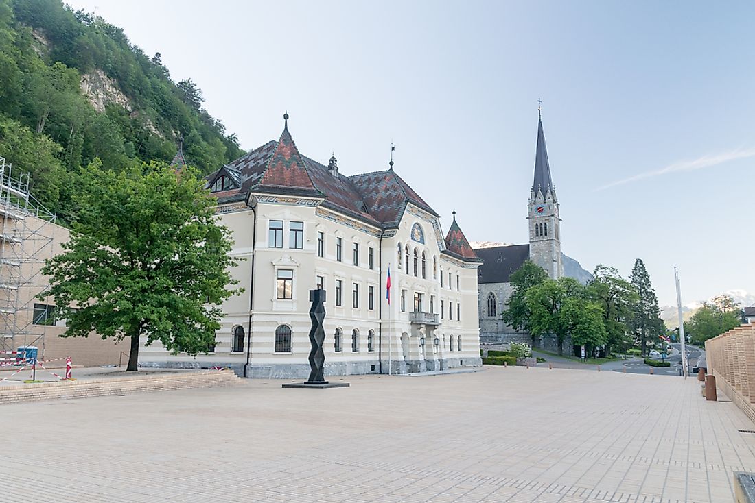 Government buildings in Lietchtenstein. Editorial credit: Robson90 / Shutterstock.com