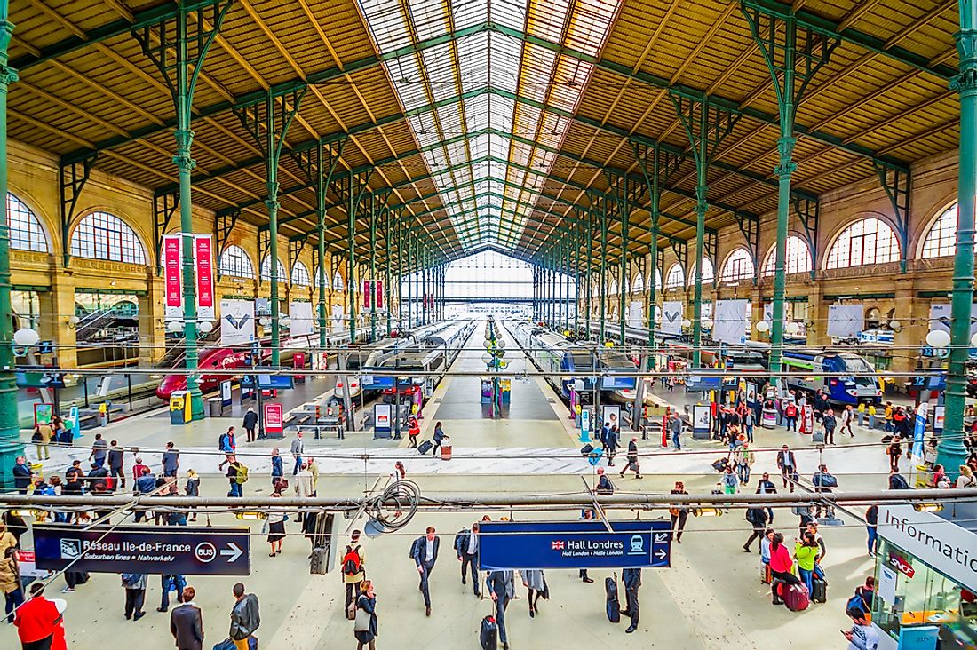 Gare du Nord, in Paris, is Europe's busiest. Editorial credit: Fotos593 / Shutterstock.com. 