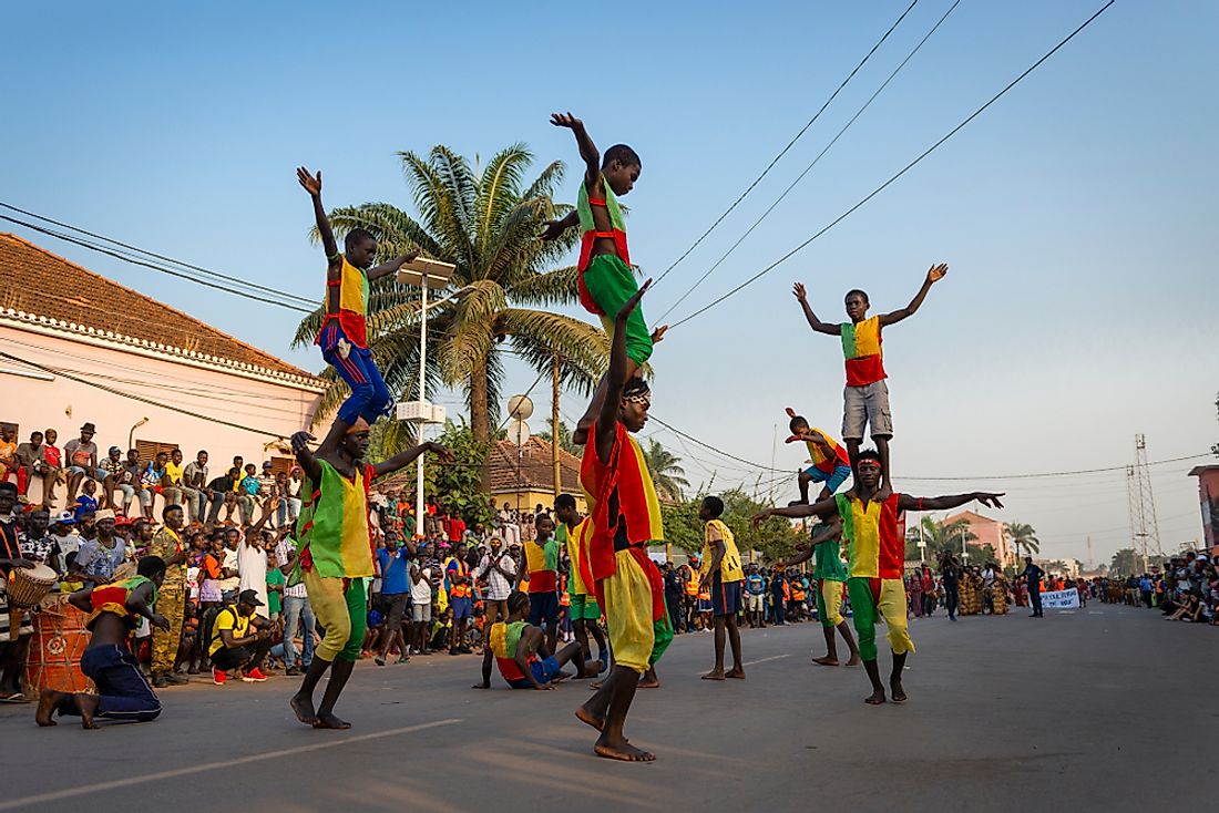 Carnival celebrations in Guinea-Bissau. Editorial credit: Peek Creative Collective / Shutterstock.com.
