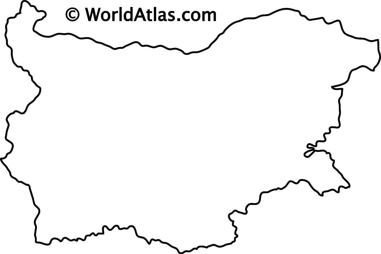 Blank Outline Map of Bulgaria