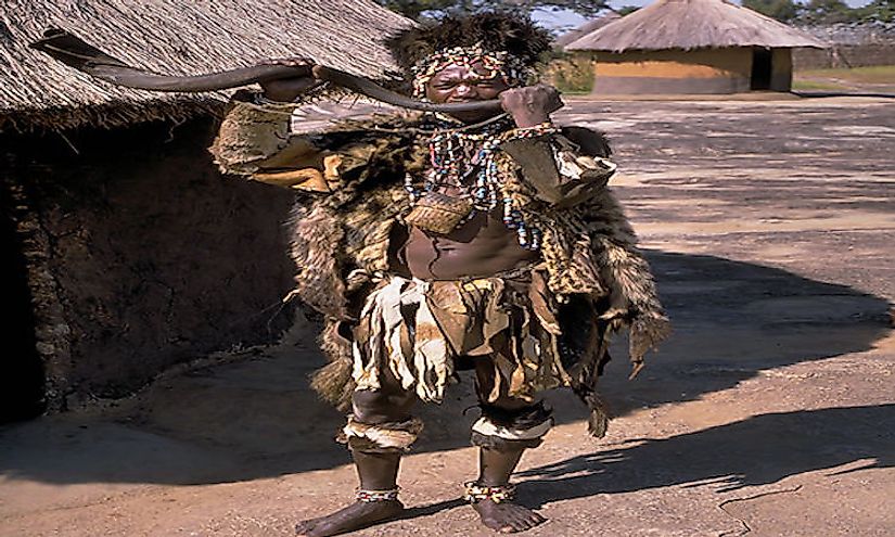 Witch doctor of the Shona people in Zimbabwe. The Shona people speak the Shona language in the country.