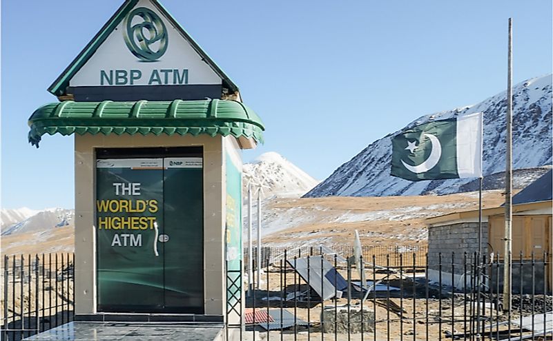 The world's highest ATM of National Bank of Pakistan at the Pak-China border. Editorial credit: Sulo Letta / Shutterstock.com