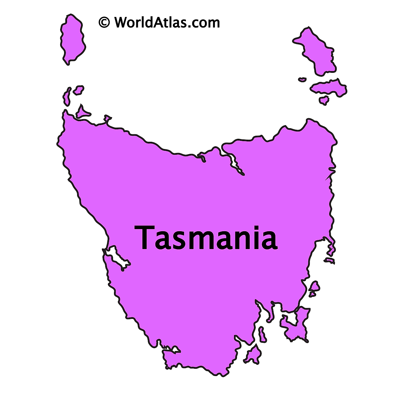 Outline Map of Tasmania