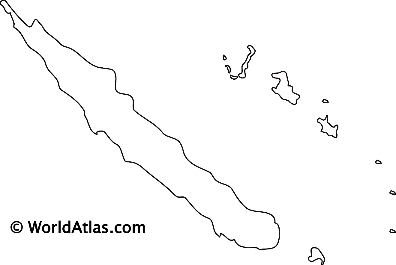 Blank Outline Map of New Caledonia
