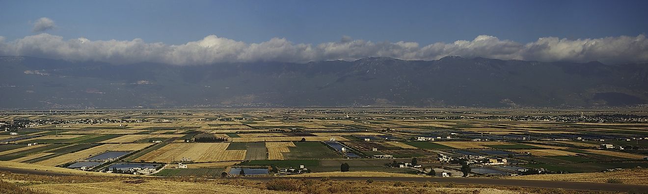 Fertile farming region along the Orontes River Valley in Syria.