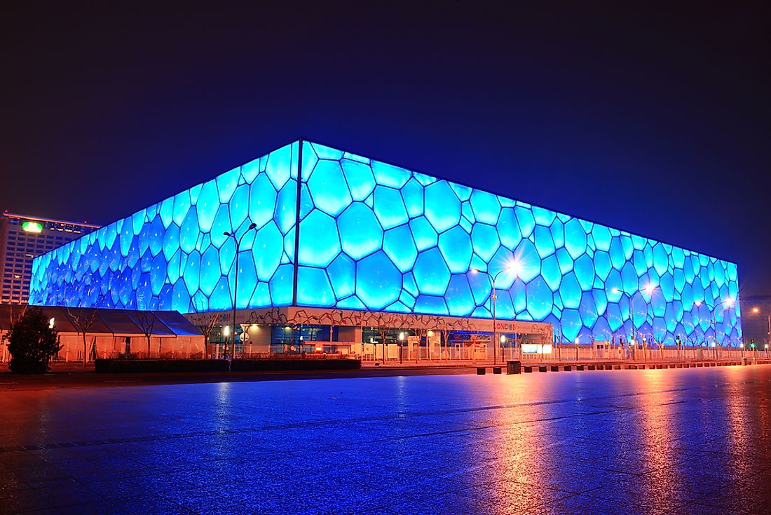 The Beijing National Aquatics Center, dubbed "The Water Cube". Editorial credit: Songquan Deng / Shutterstock.com.