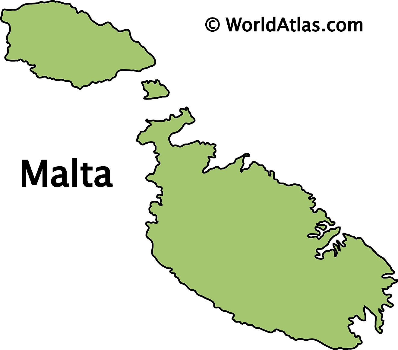 Outline Map of Malta