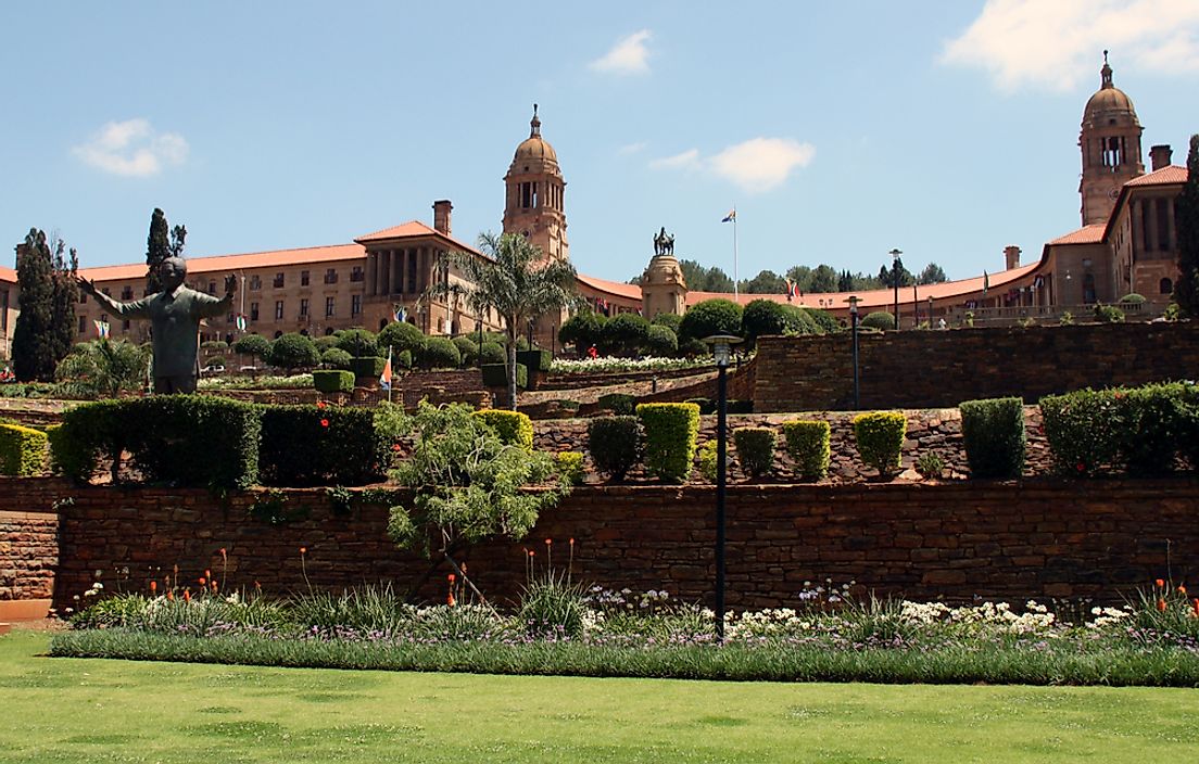 Government palace shown in Pretoria, South Africa. 