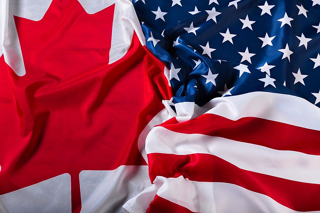 "Canadian" and "American" are both examples of demonyms. 