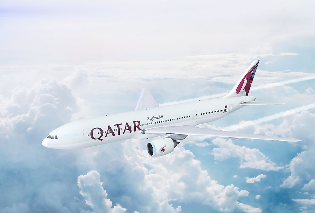 A view of the Qatar Airways Boeing 777 that completes one of the world's longest commercial flights. Editorial credit: NextNewMedia / Shutterstock.com.