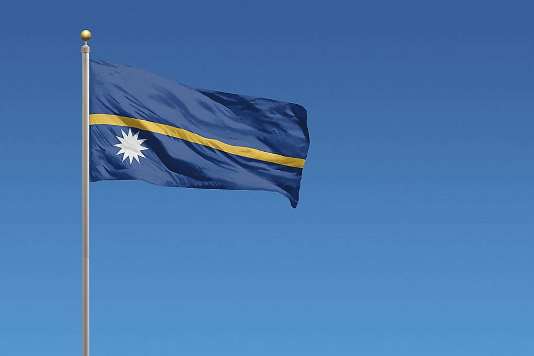 The flag of Nauru. 