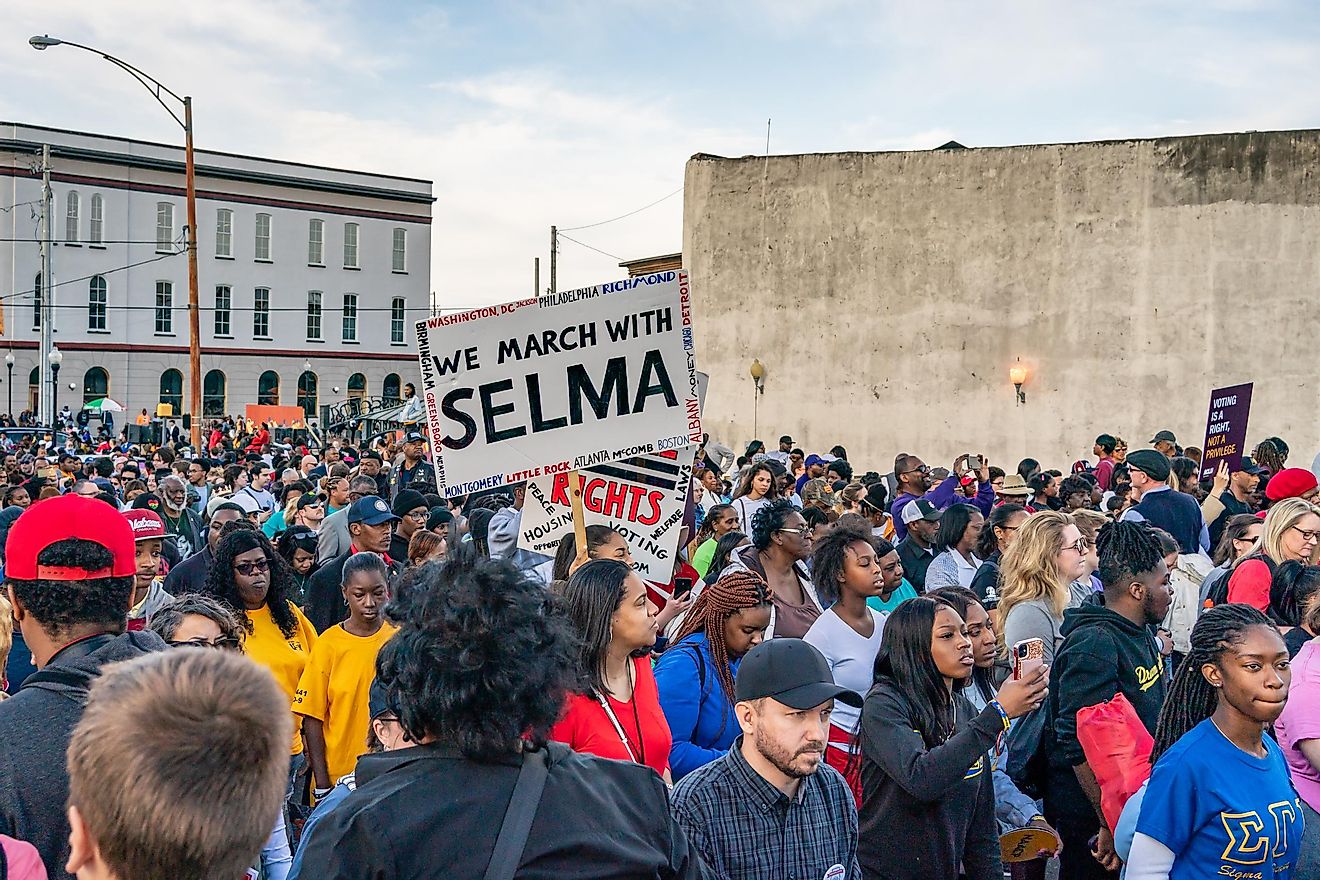 Scenes from the march to commemorate Bloody Sunday, 55 years later. Image credit: Michael Scott Milner / Shutterstock.com