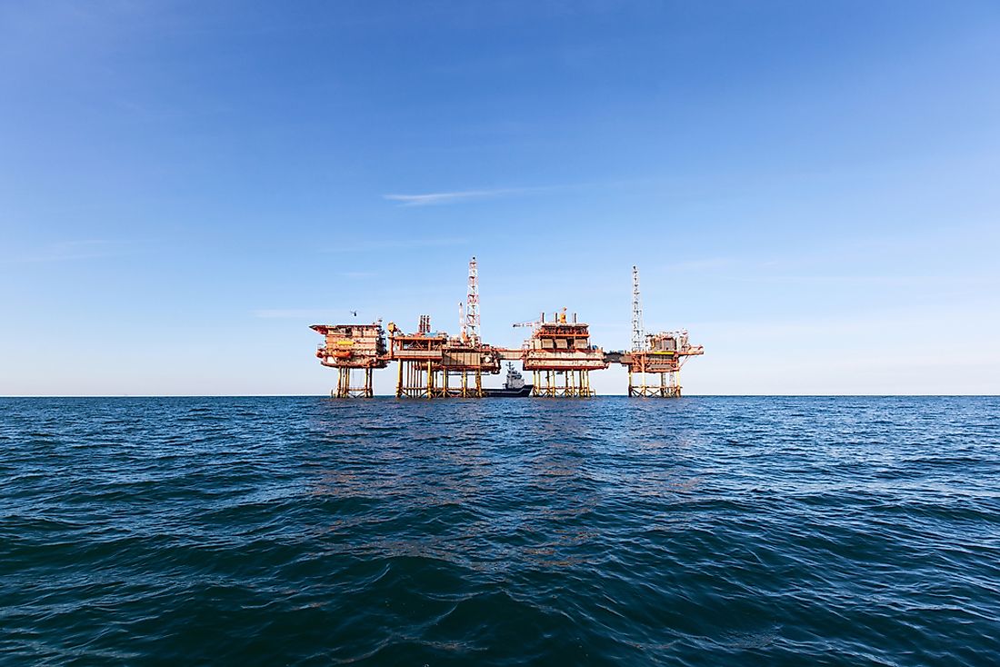 An oil platform off the coast of Australia. 