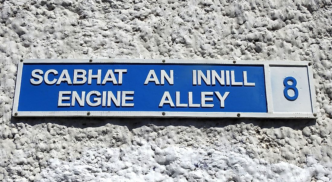 A bilingual street sign in Ireland. 