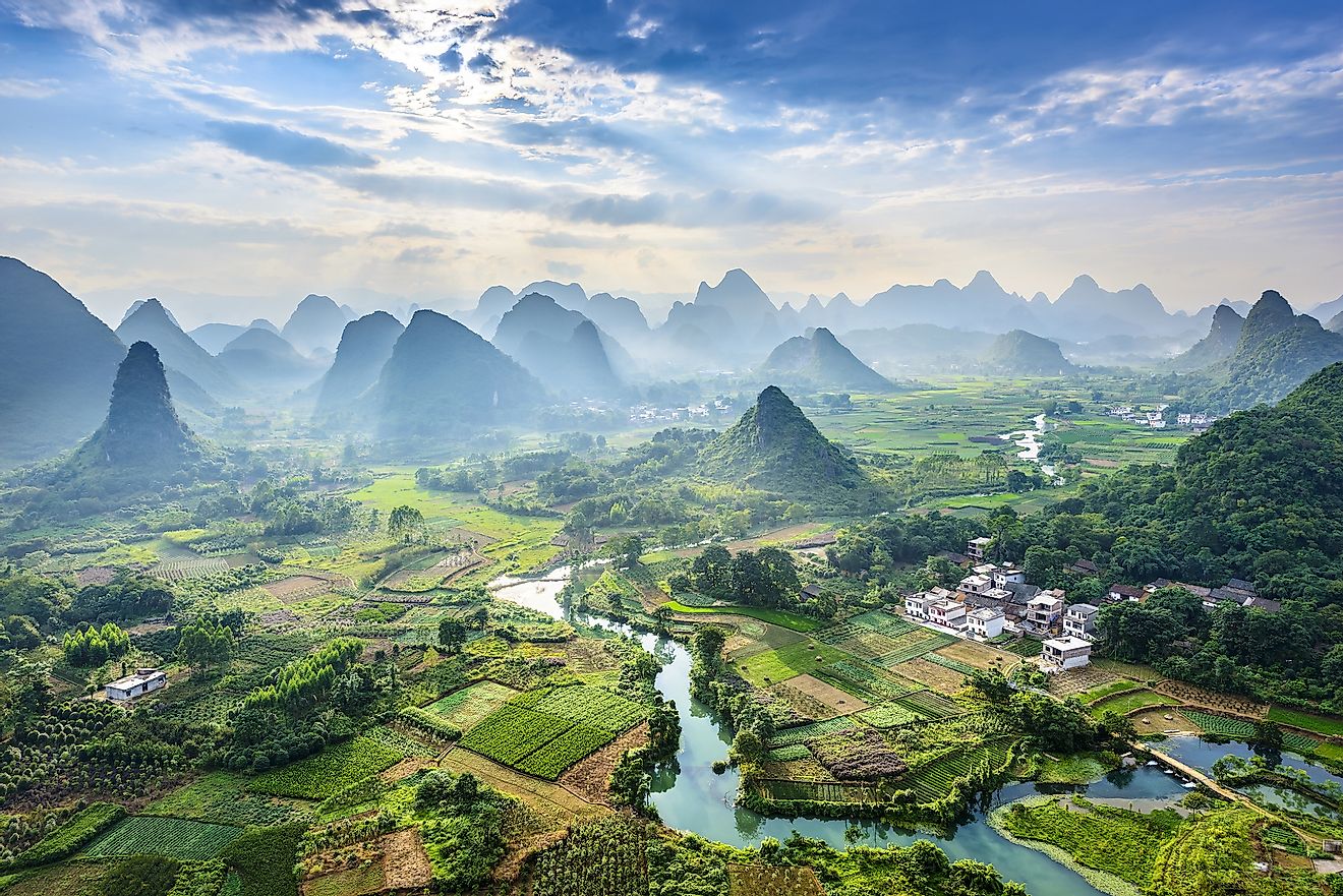Karst mountains in Guilin, China.