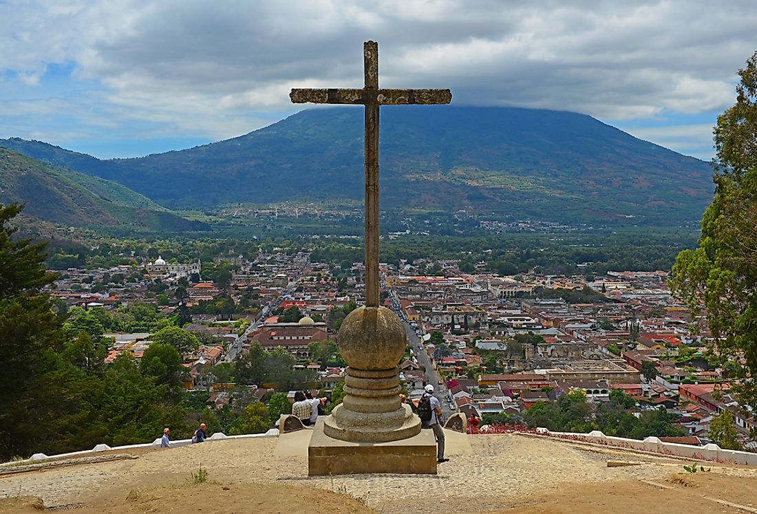 A cross is pictured here in Antigua, Guatemala. 