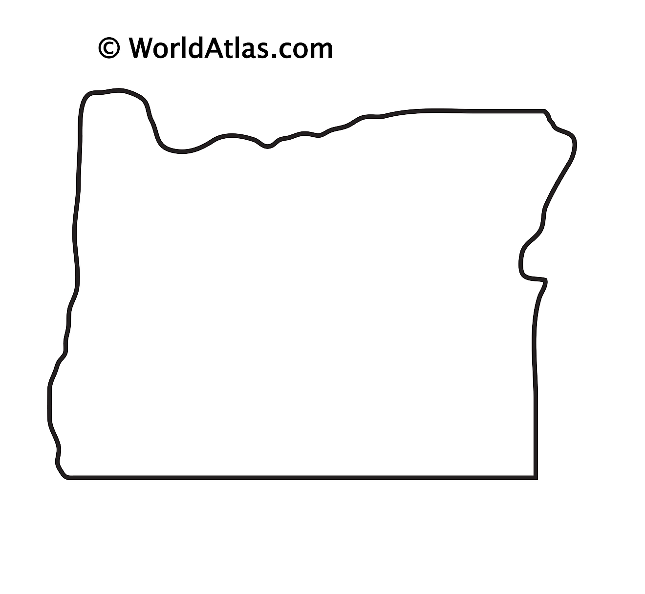 Blank Outline Map of Oregon