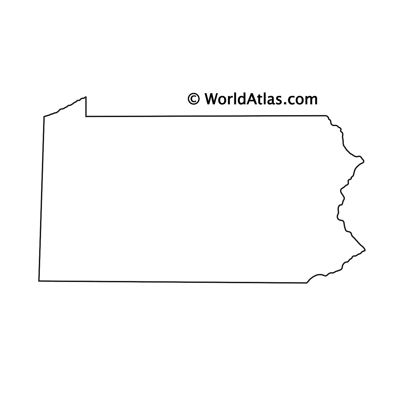Blank Outline Map of Pennsylvania