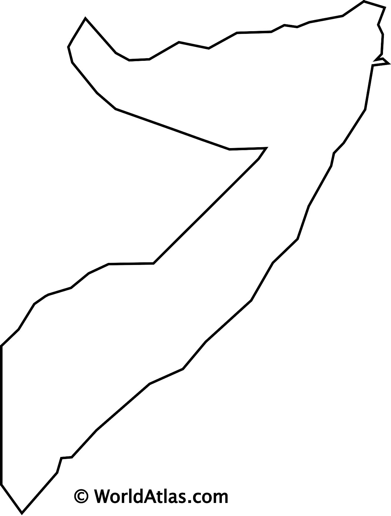 Blank Outline Map of Somalia