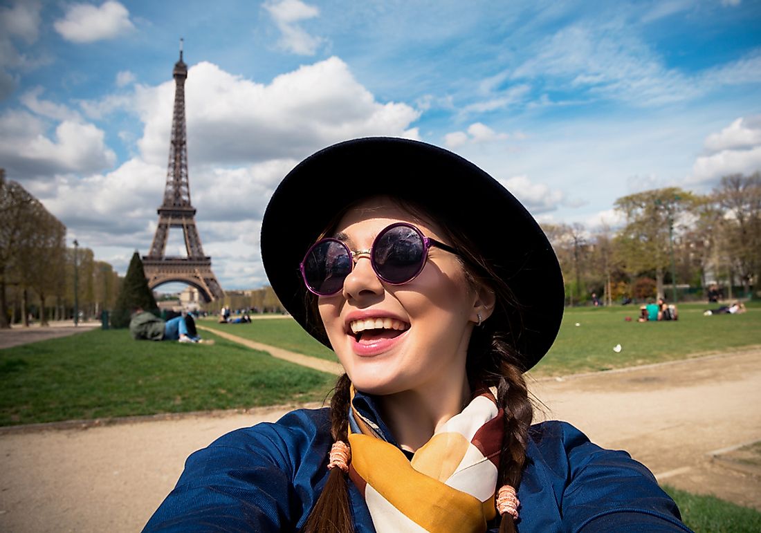 A student sightseeing in Paris. 